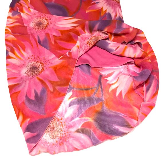 Vtg 90s Y2K Floral Chiffon Maxi Skirt Elastic Waist Whimsical Fairy Festival - Picture 8 of 12